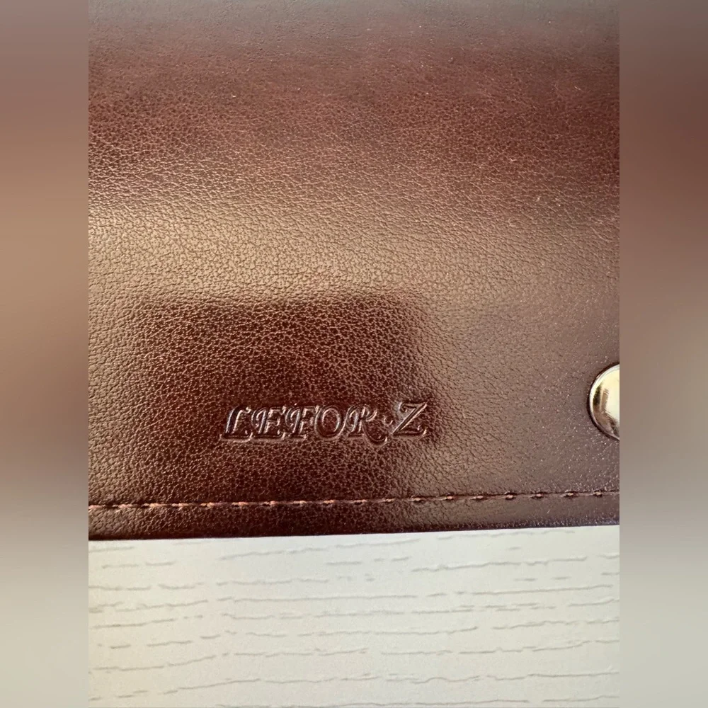 Lefor·Z Brown Leather Watch Roll 3 Slot Travel Case Luxury Organizer - Picture 6 of 8